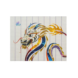 ภาพวาดมังกรจีนที่มีสีสันงานศิลปะแขวนผนังริบบิ้นโรงแรม
