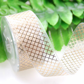 25 มิลลิเมตรธรรมดาสองด้านริบบิ้นสีขาว Organza ริบบิ้นสำหรับบรรจุภัณฑ์ความงาม
