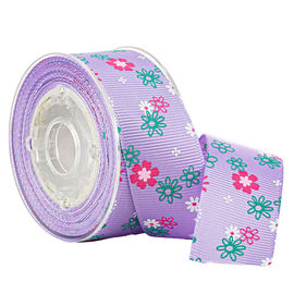 4 สีลายดอกไม้สีม่วงต่อต้านแอลกอฮอล์พิมพ์ริบบิ้นต่วน