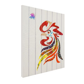 ไก่ที่มีสีสันง่าย ๆ ริบบิ้นศิลปะแขวนจิตรกรรมฝาผนังตกแต่งบ้าน
