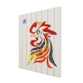 ไก่ที่มีสีสันง่าย ๆ ริบบิ้นศิลปะแขวนจิตรกรรมฝาผนังตกแต่งบ้าน