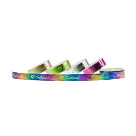 Grosgrain ริบบิ้นเงินพิมพ์สำหรับบรรจุภัณฑ์เครื่องสำอางความกว้าง 16 มม. ทนทาน