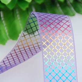 บรรจุภัณฑ์หอมริบบิ้นสีรุ้ง Organza, 19mm ความยาวริบบิ้น Organza เชียร์