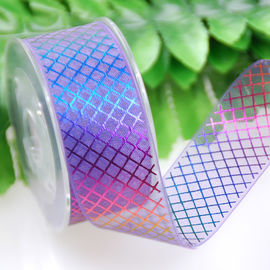 บรรจุภัณฑ์หอมริบบิ้นสีรุ้ง Organza, 19mm ความยาวริบบิ้น Organza เชียร์