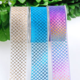 บรรจุภัณฑ์หอมริบบิ้นสีรุ้ง Organza, 19mm ความยาวริบบิ้น Organza เชียร์