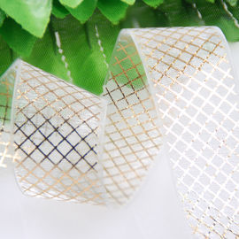 25 มิลลิเมตรธรรมดาสองด้านริบบิ้นสีขาว Organza ริบบิ้นสำหรับบรรจุภัณฑ์ความงาม