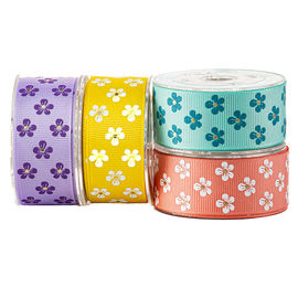 ดอกไม้พิมพ์ Grosgrain ริบบิ้นห่อริบบิ้นขนมถุงส่วนบุคคล