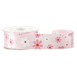 ของขวัญวันหยุดห่อ 2 สีหมึกหน้าจอ 25 มม. ริบบิ้นซาตินลายดอกไม้