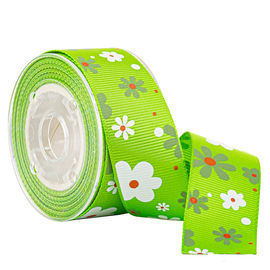 สีเขียวพิมพ์ 3 มม. กำหนดเอง Grosgrain ริบบิ้น