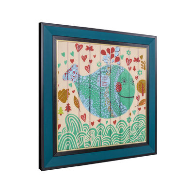 Kids Room Decor Square ภาพวาดสัตว์ริบบิ้นล้างทำความสะอาดได้