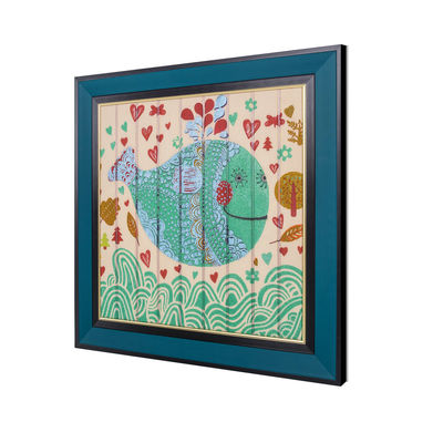 Kids Room Decor Square ภาพวาดสัตว์ริบบิ้นล้างทำความสะอาดได้