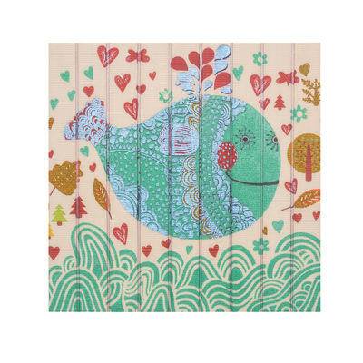 Kids Room Decor Square ภาพวาดสัตว์ริบบิ้นล้างทำความสะอาดได้